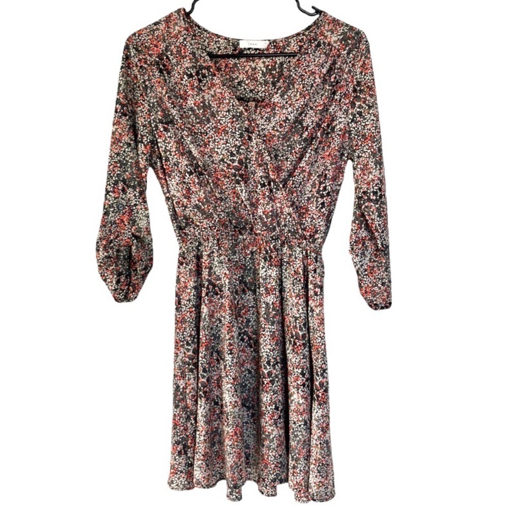 LUSH Floral Wrap Dress 3/4 sleeve